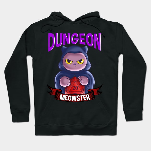 Dungeon Meowster Cute & Funny Gaming Hoodie by theperfectpresents